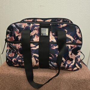 Nicole Miller Pink and Black Floral Bag